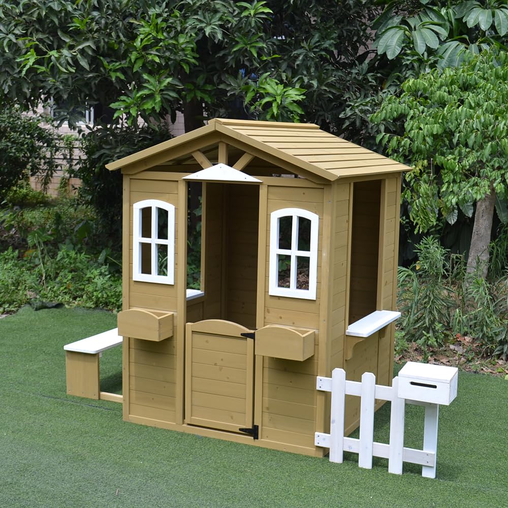 Cedar Wooden Playhouse Kids Ou – Kids Outdoor Nature Play recenzja i cena