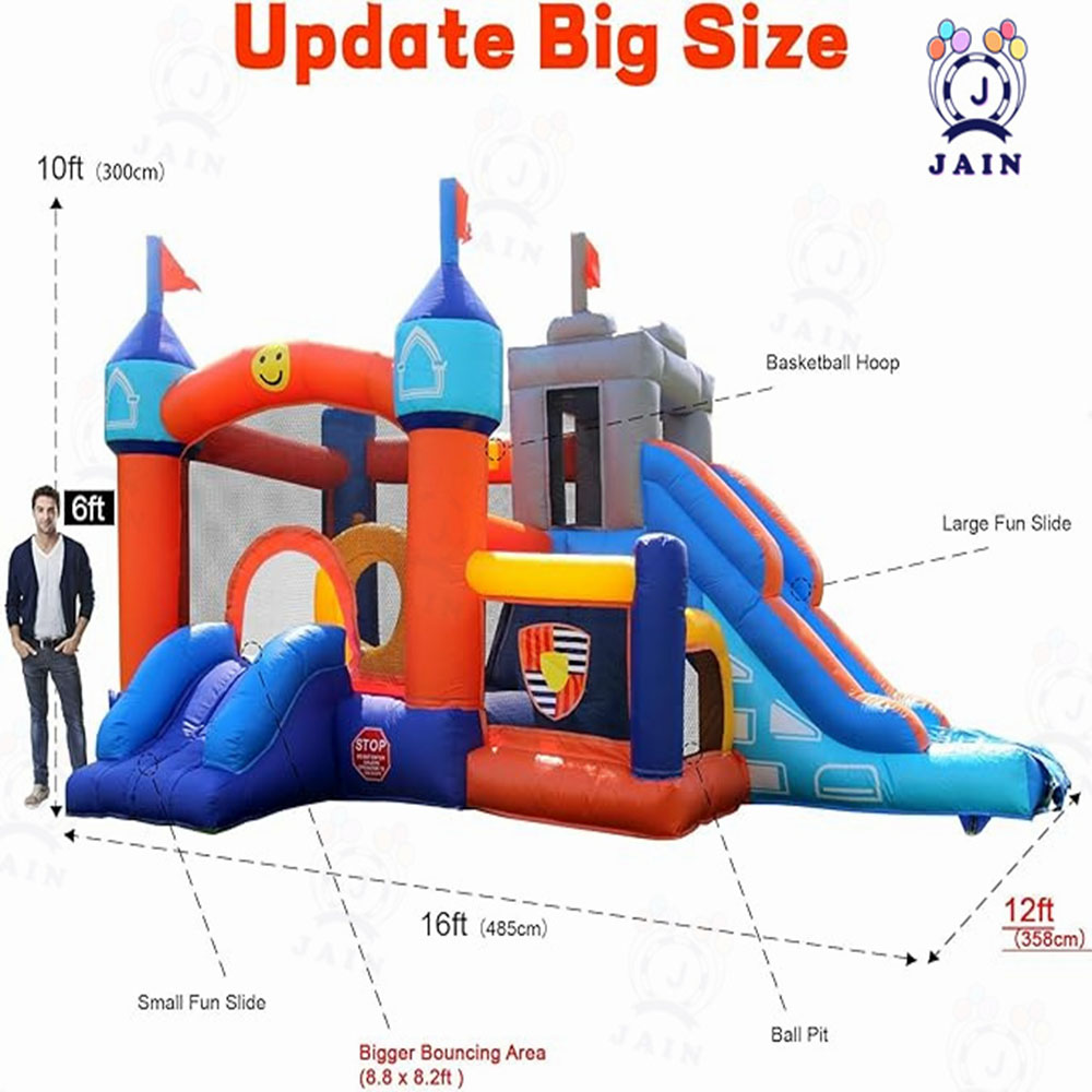 Inflatable Bounce House Castle – Kids Outdoor House With Slide recenzja i cena