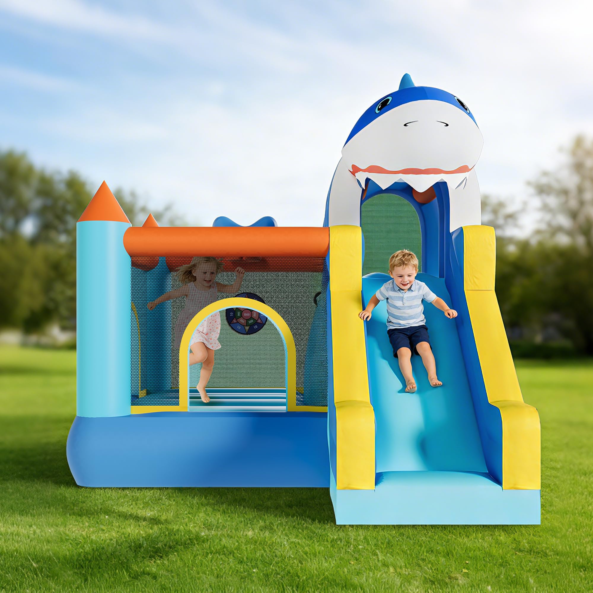 Inflatable Bounce House With S – Kids Outdoor House With Slide recenzja i cena