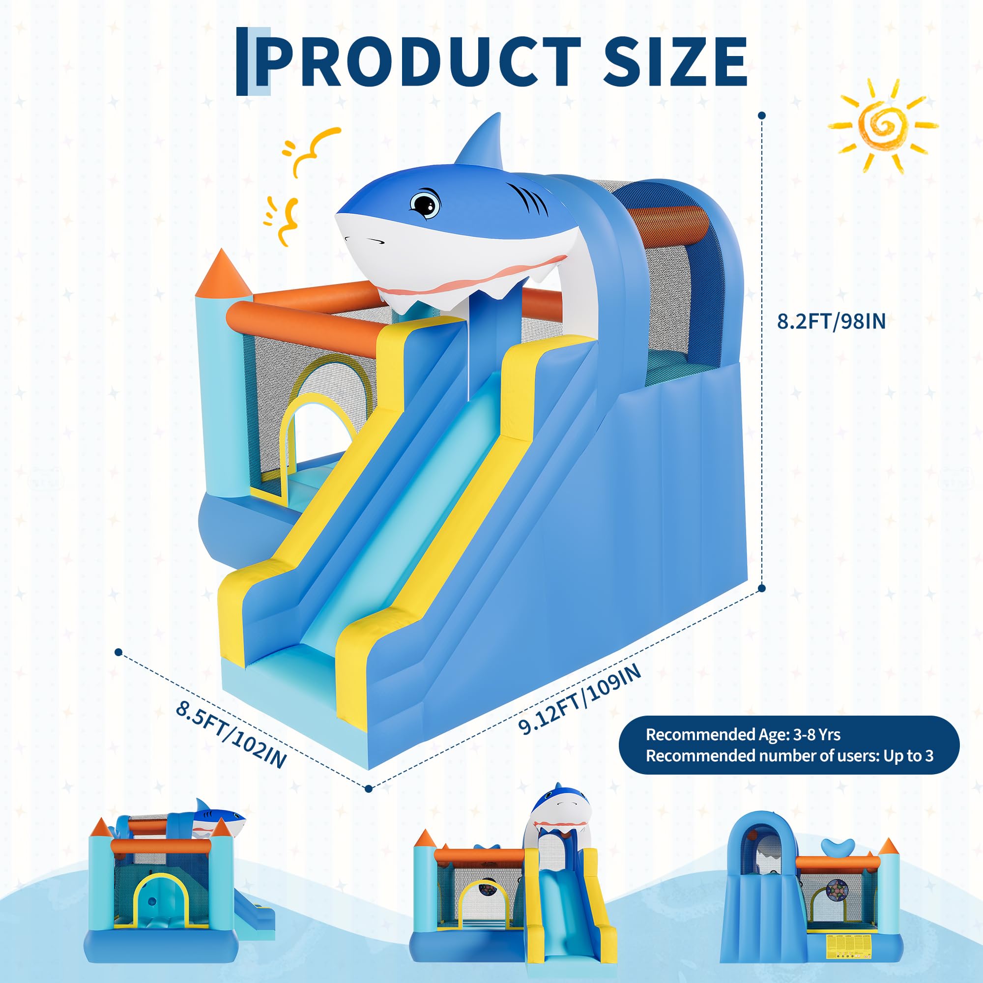 Inflatable Bounce House With S – Kids Outdoor House With Slide recenzja i cena