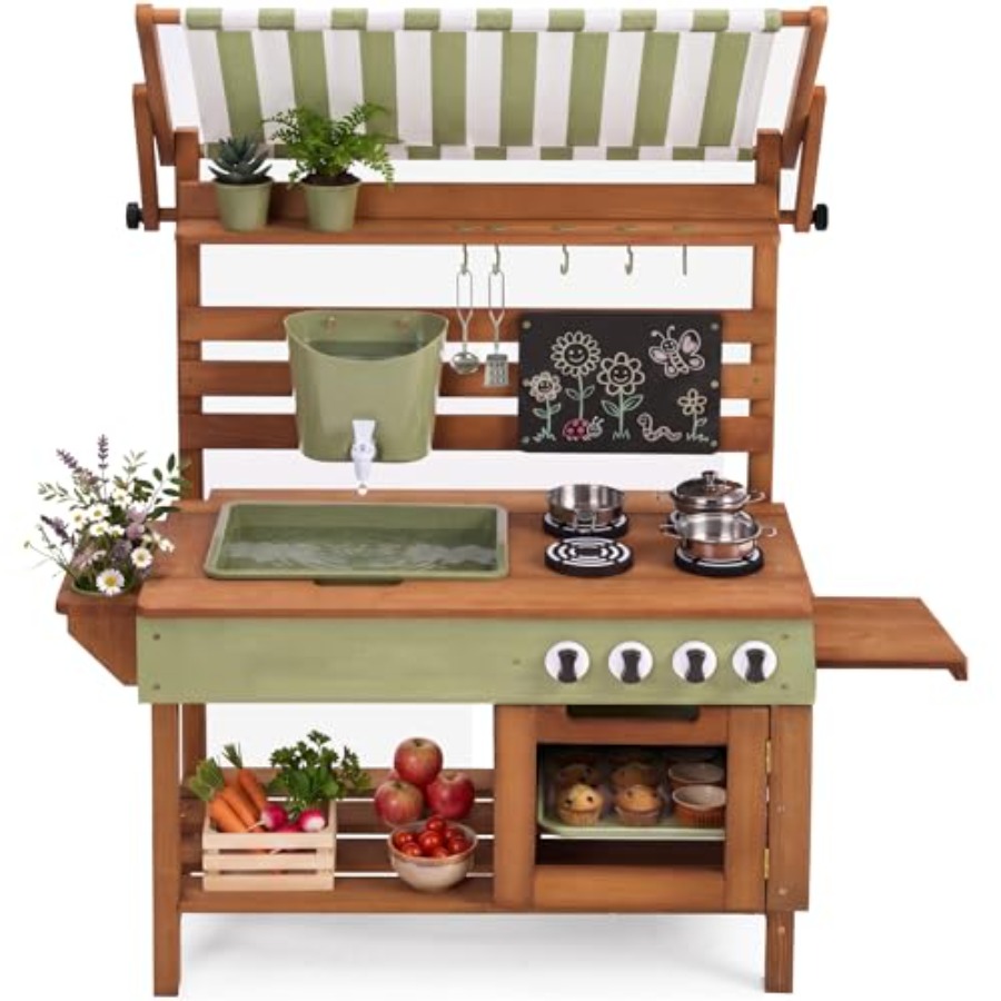 Outdoor mud kitchen for kids:  – Kids Outdoor Wooden Playset recenzja i cena