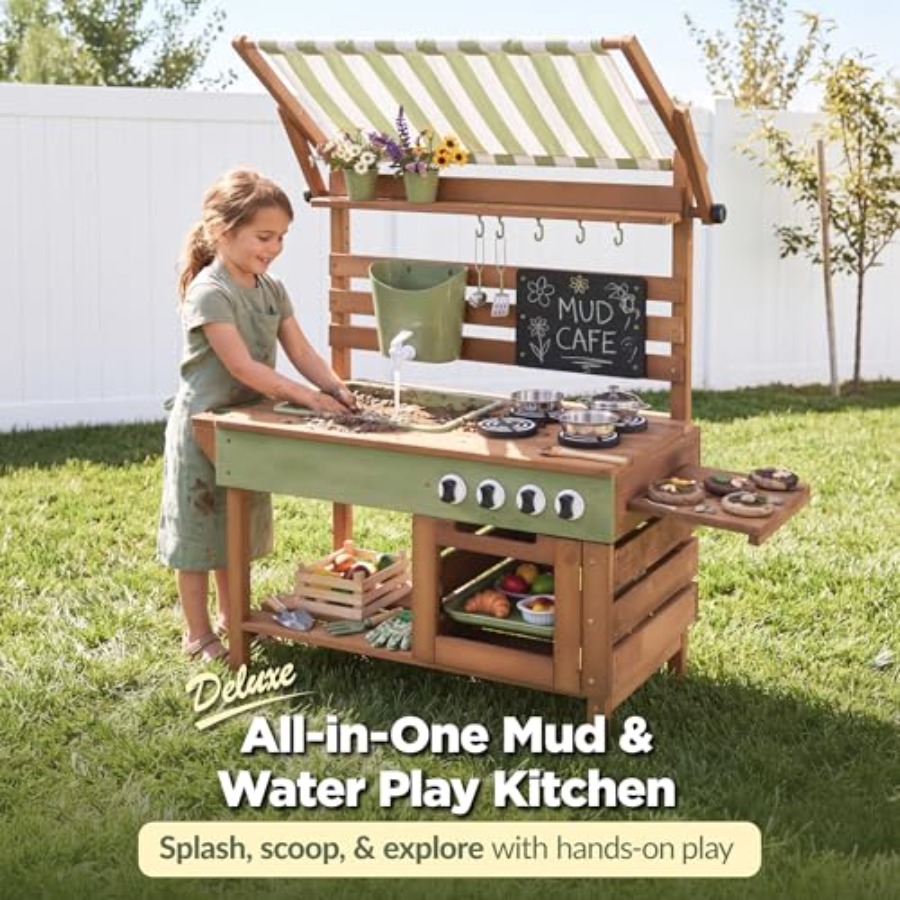 Outdoor mud kitchen for kids:  – Kids Outdoor Wooden Playset recenzja i cena