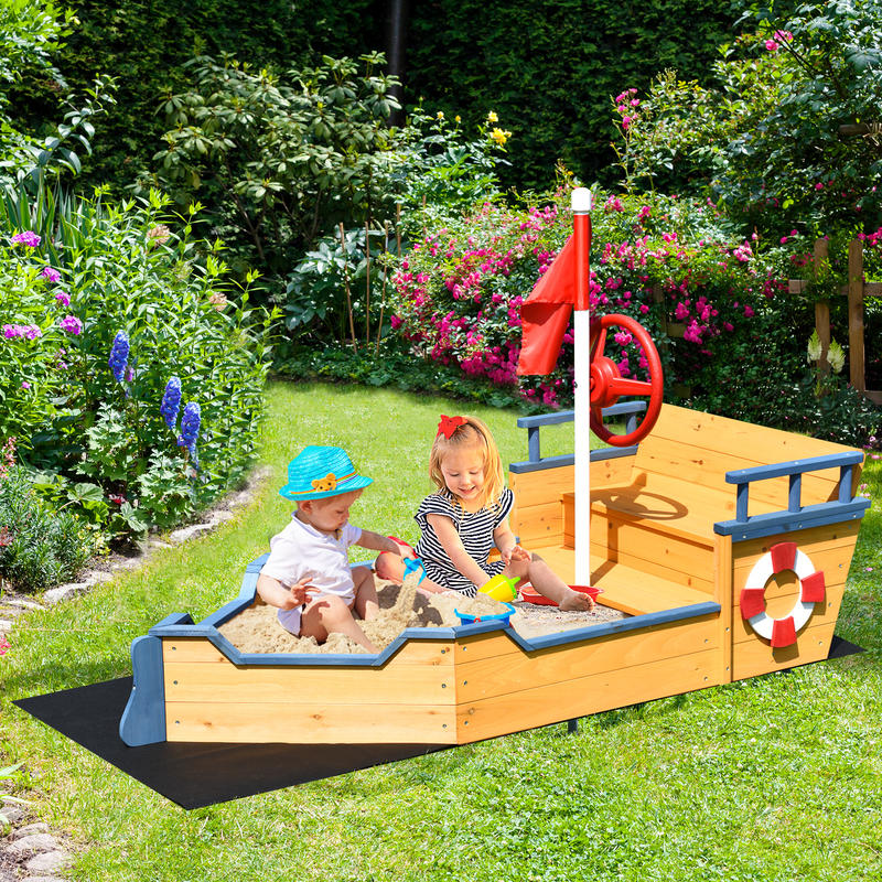 Kids Pirate Boat Wooden Sandbo – Kids Outdoor Wooden Playset recenzja i cena