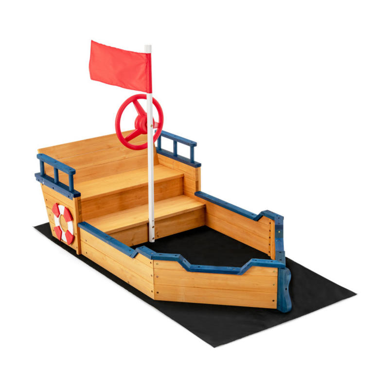 Kids Pirate Boat Wooden Sandbo – Kids Outdoor Wooden Playset recenzja i cena