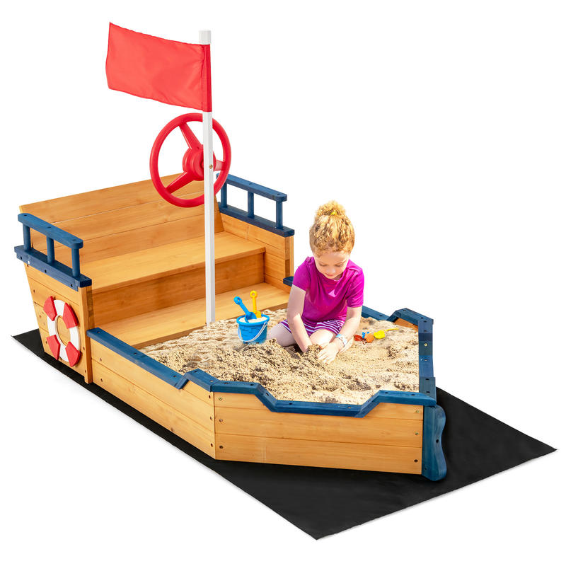 Kids Pirate Boat Wooden Sandbo – Kids Outdoor Wooden Playset recenzja i cena