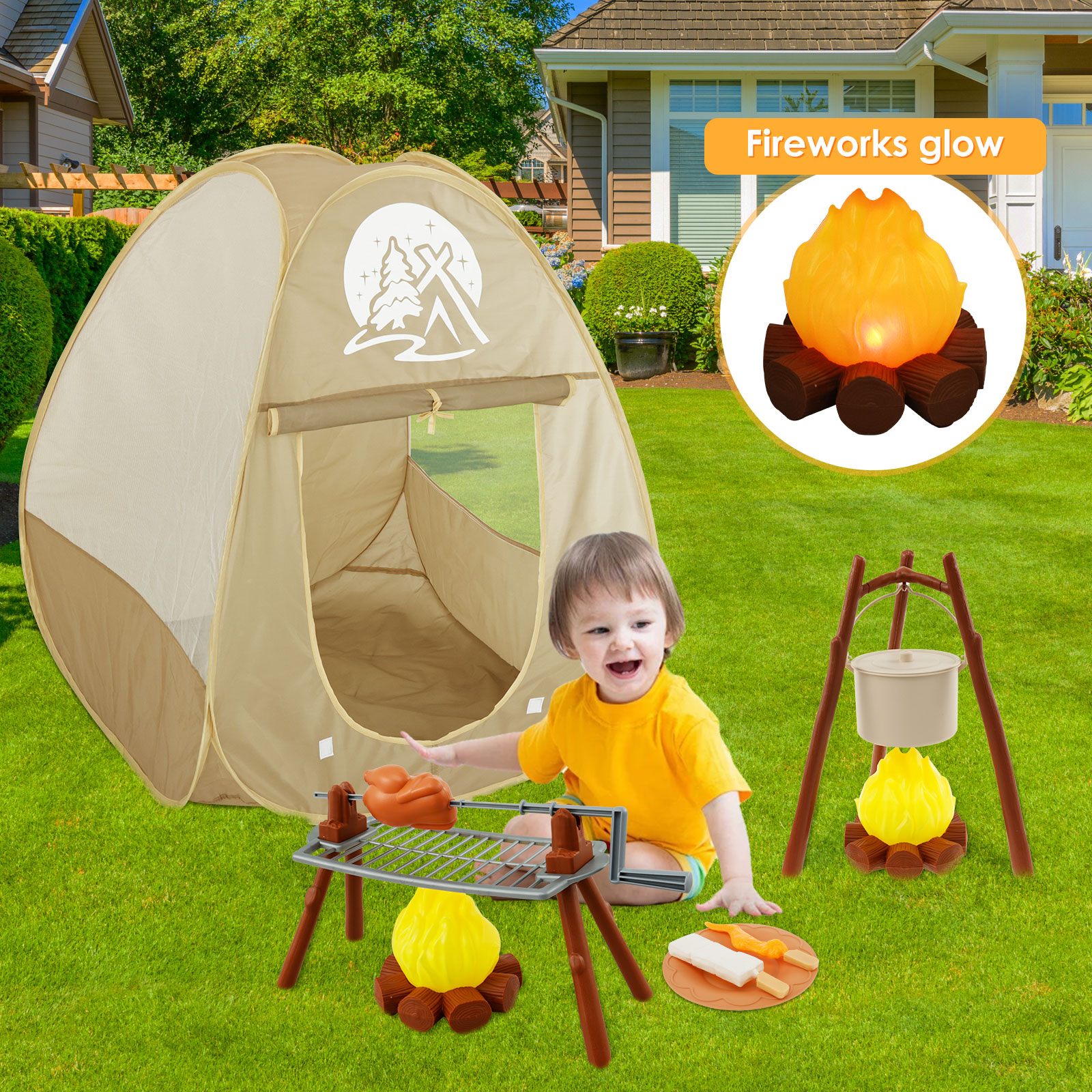 Kids Camping Toy Set Tent Pop  – Kids Outdoor Wendy House recenzja i cena