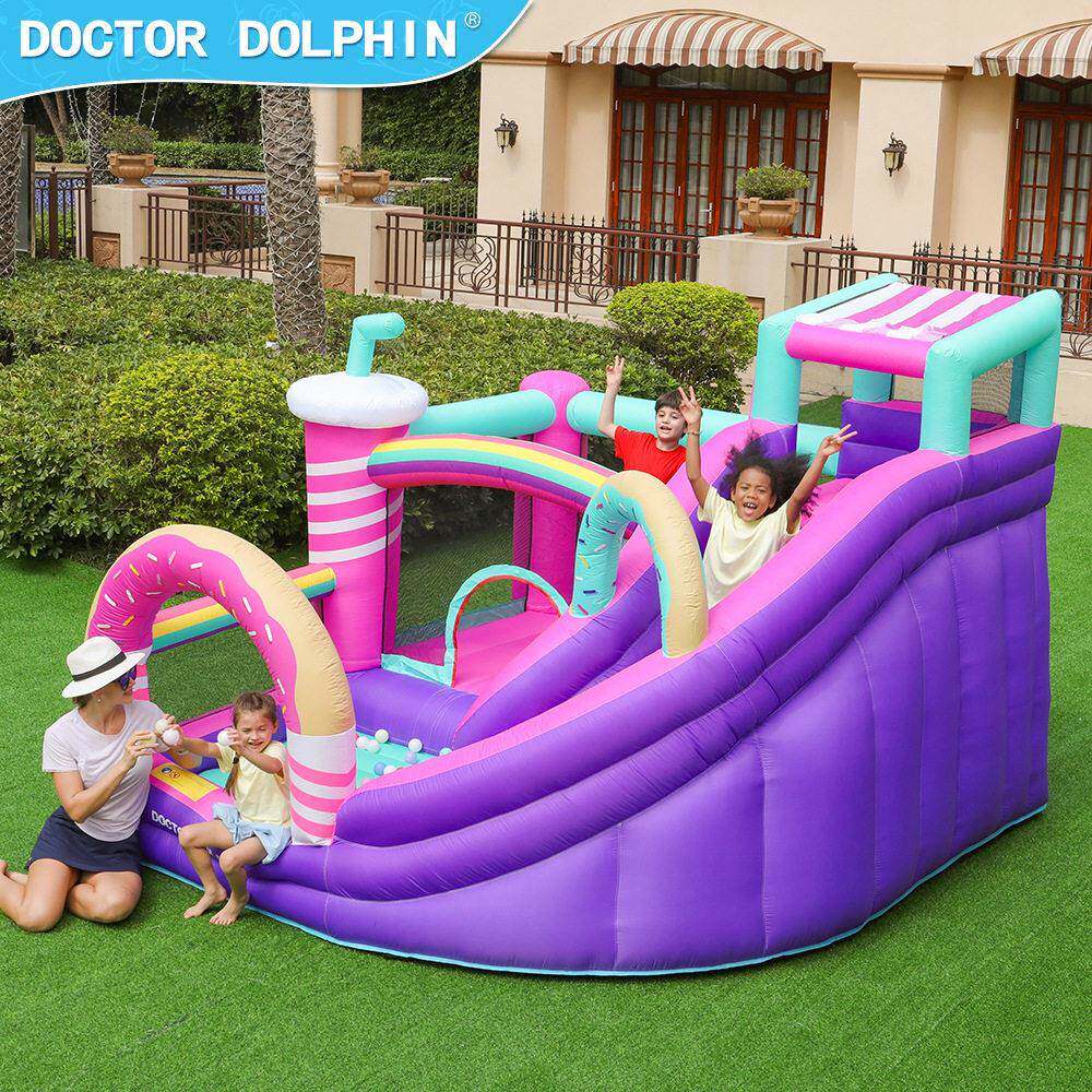 Candy House Inflatable Bounce  – Kids Outdoor House With Slide recenzja i cena