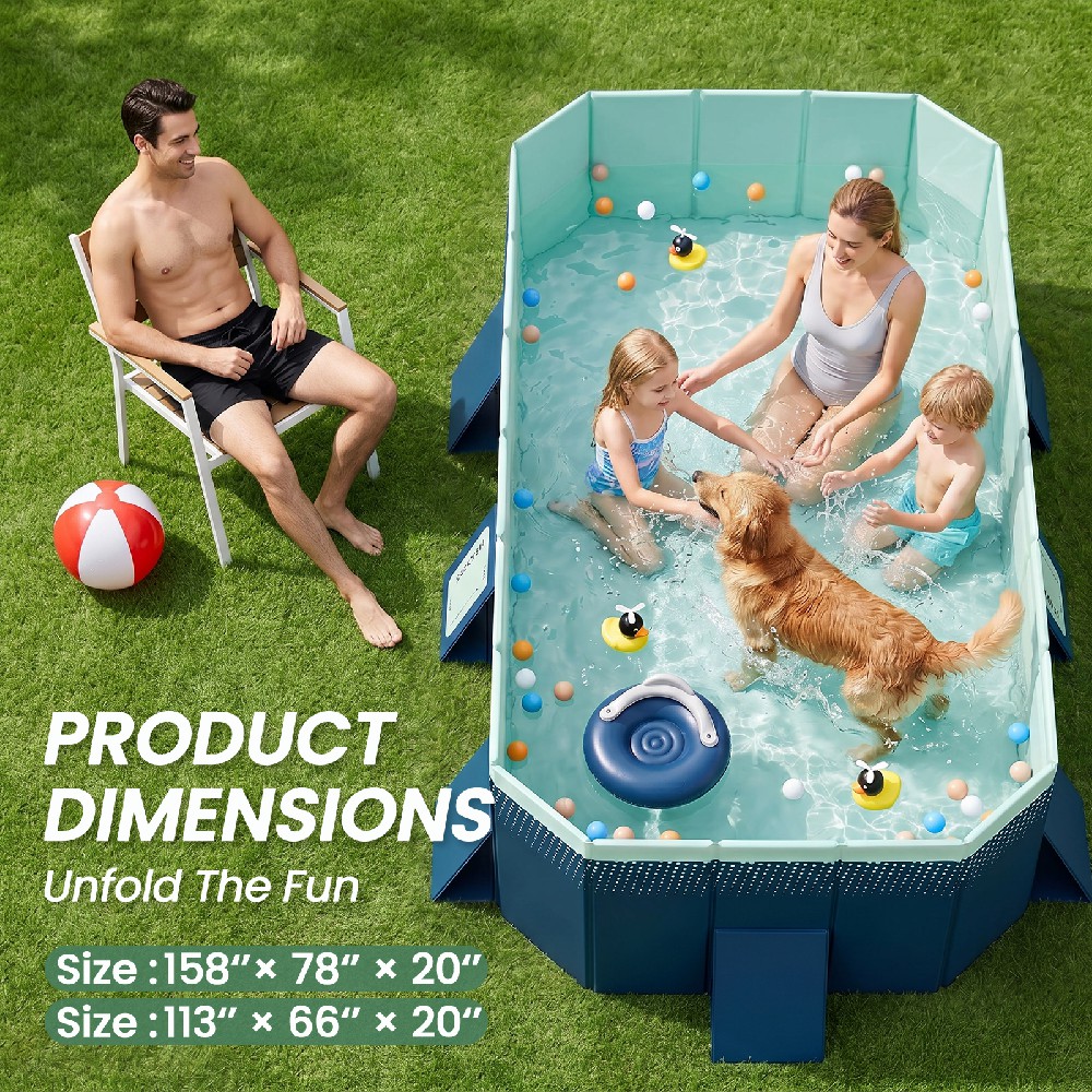 4m/3m Foldable Large Rectangul – Kids Outdoor Pool recenzja i cena