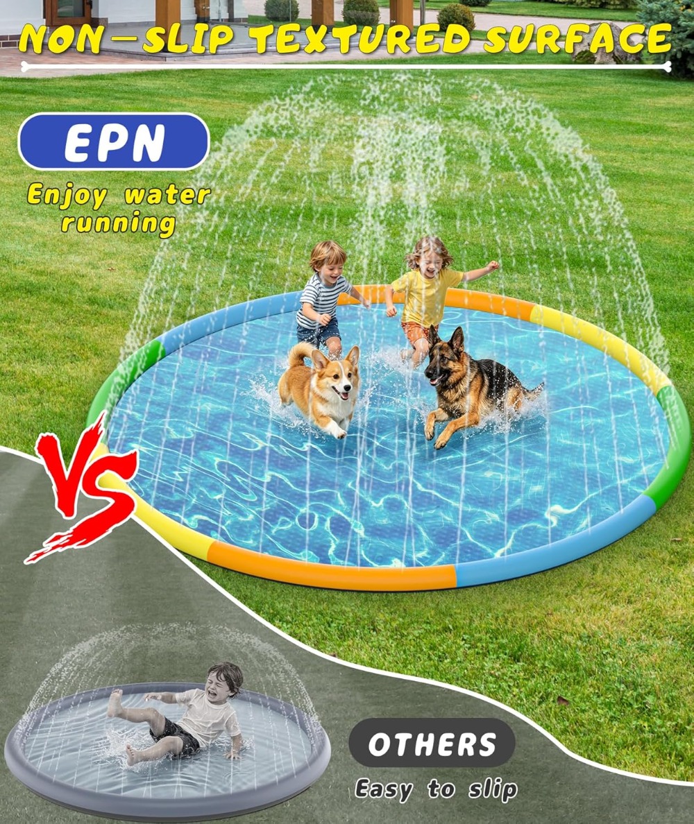 13FT Extra Large Splash Pad, T – Kids Outdoor Water Toys recenzja i cena